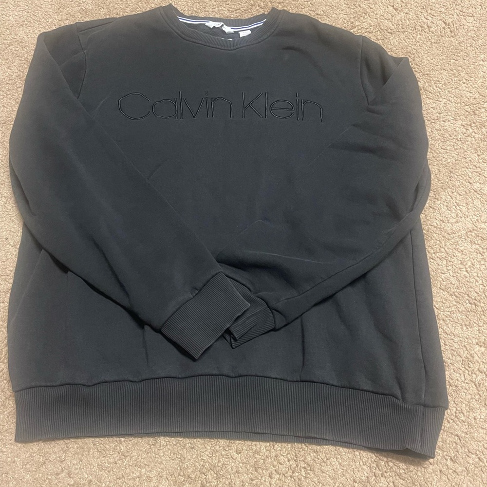 Calvin Klein Charcoal Crewneck Sweater for Men